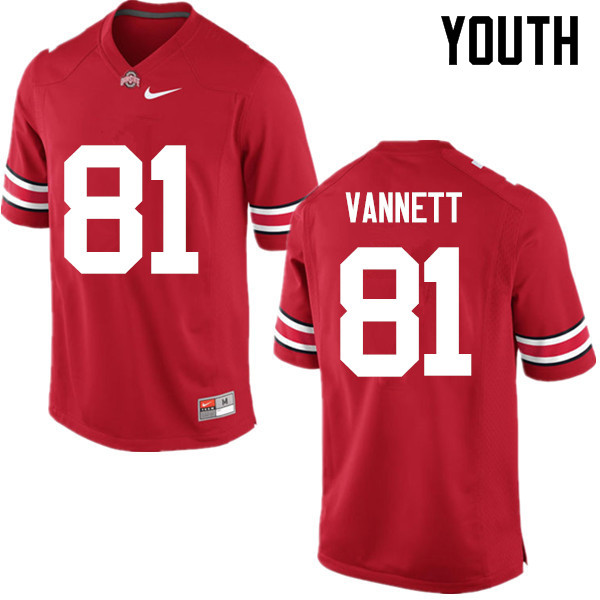 Ohio State Buckeyes Nick Vannett Youth #81 Red Game Stitched College Football Jersey